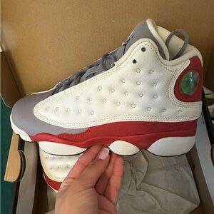 Jordan 13s grey/red/white size 4y